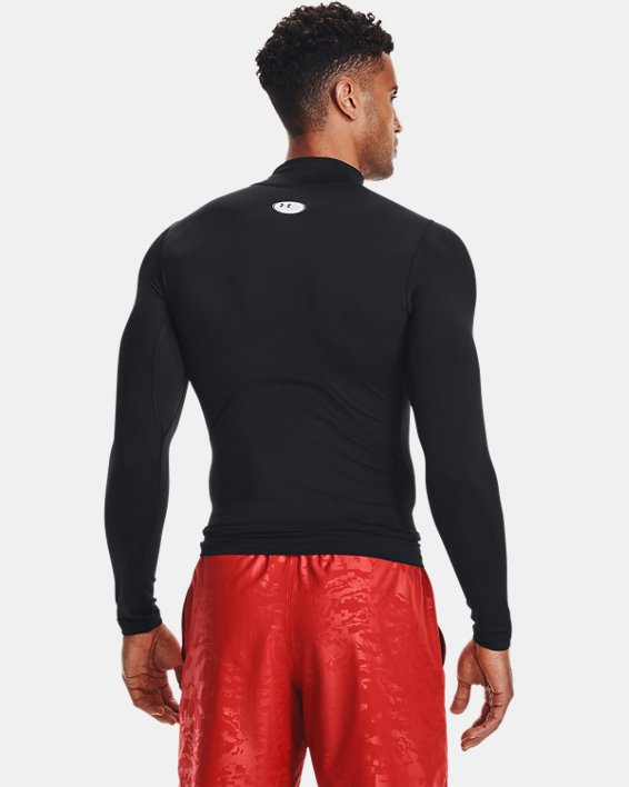 Men's HeatGear® Mock Long Sleeve, Black, pdpMainDesktop image number 1